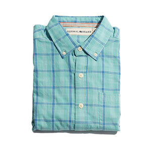 The Normal Brand Nikko Plain Weave Button Down in Pacific