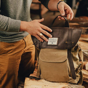 The Normal Brand The Top Side Leather Backpack in Tan