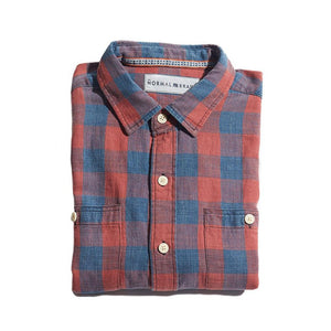 The Normal Brand Vintage Plaid Button Up in Indigo