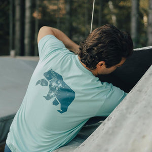 The Normal Brand Worn in Bear Short Sleeve Pocket Tee in Mint & River