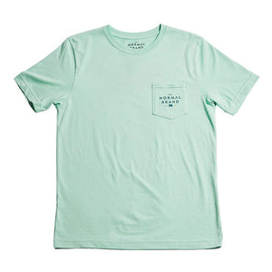 The Normal Brand Worn in Bear Short Sleeve Pocket Tee in Mint & River