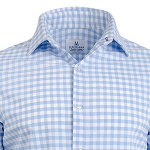 The "Hampton" Button Down in Light Blue Large Gingham by Mizzen + Main  