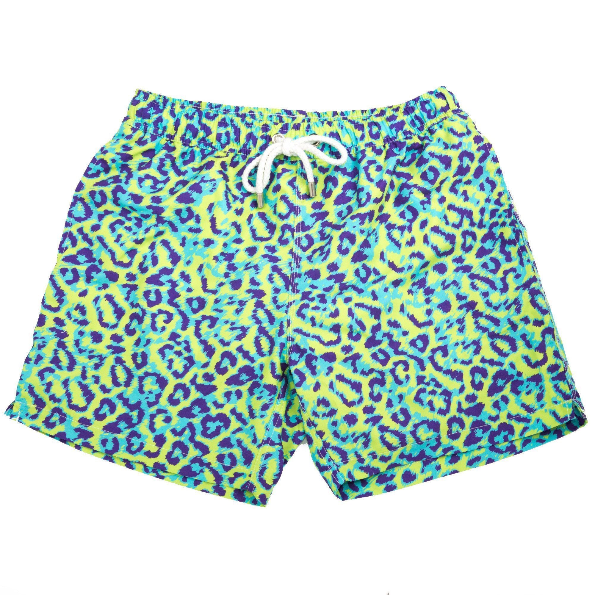 The Neon Leopard Swim Trunk in Multi by Kennedy  - 1