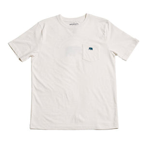 The Normal Brand Circle Back Short Sleeve Pocket Tee in White & Atlantic