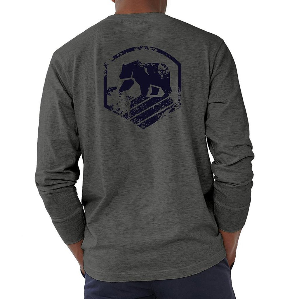 The Normal Brand Long Sleeve Vintage Active Wear T in Tri Blend Grey