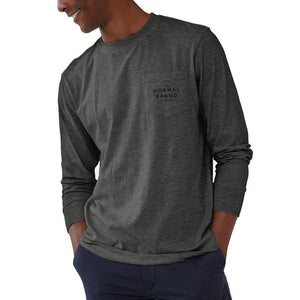 The Normal Brand Long Sleeve Vintage Bear T in Tri Blend Grey