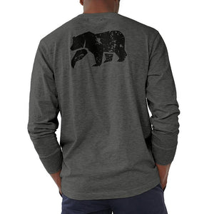 The Normal Brand Long Sleeve Vintage Bear T in Tri Blend Grey