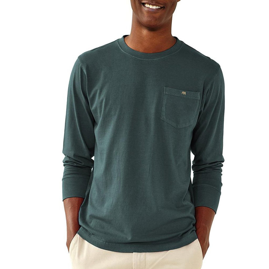The Normal Brand Long Sleeve Vintage Circle Back T in Green Gables