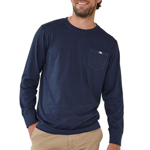 The Normal Brand Long Sleeve Vintage Circle Back T in Navy
