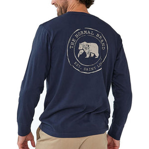 The Normal Brand Long Sleeve Vintage Circle Back T in Navy