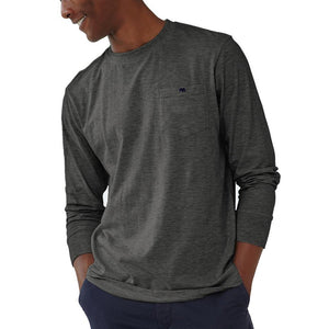 The Normal Brand Long Sleeve Vintage Circle Back T in Tri Blend Grey