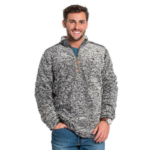 The Southern Shirt Co. PRE-ORDER Heather Sherpa Pullover with Pockets in Black