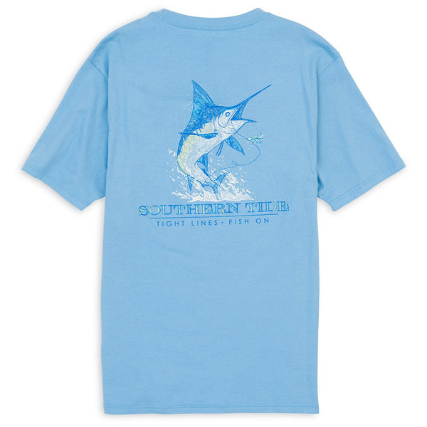 Tight Lines Pocket Tee in Ocean Channel by Southern Tide  - 1