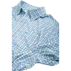 Tortuga Plaid Intercoastal Performance Shirt in Offshore Green by Southern Tide  - 2