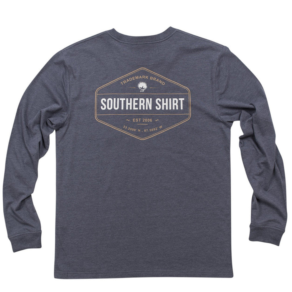 Trademark Badge Long Sleeve Tee Shirt in Indigo by The Southern Shirt Co.  - 1