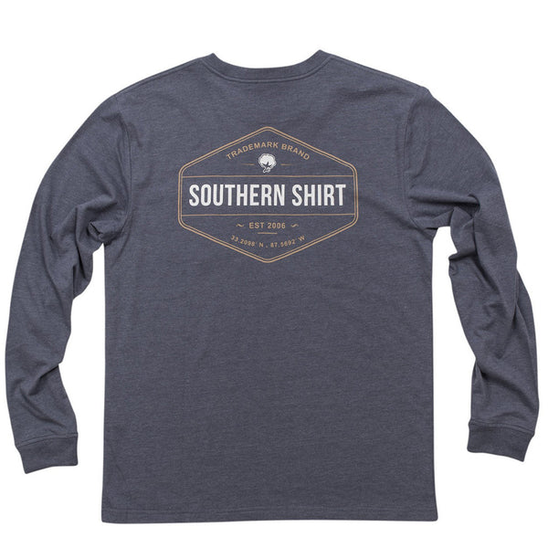 Trademark Badge Long Sleeve Tee Shirt in Indigo by The Southern Shirt Co.  - 1