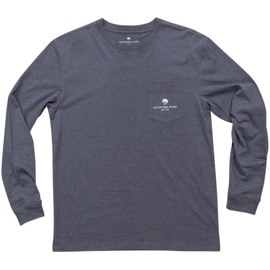 Trademark Badge Long Sleeve Tee Shirt in Indigo by The Southern Shirt Co.  - 1