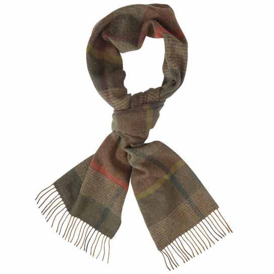 Country Plaid Scarf in Olive Mix