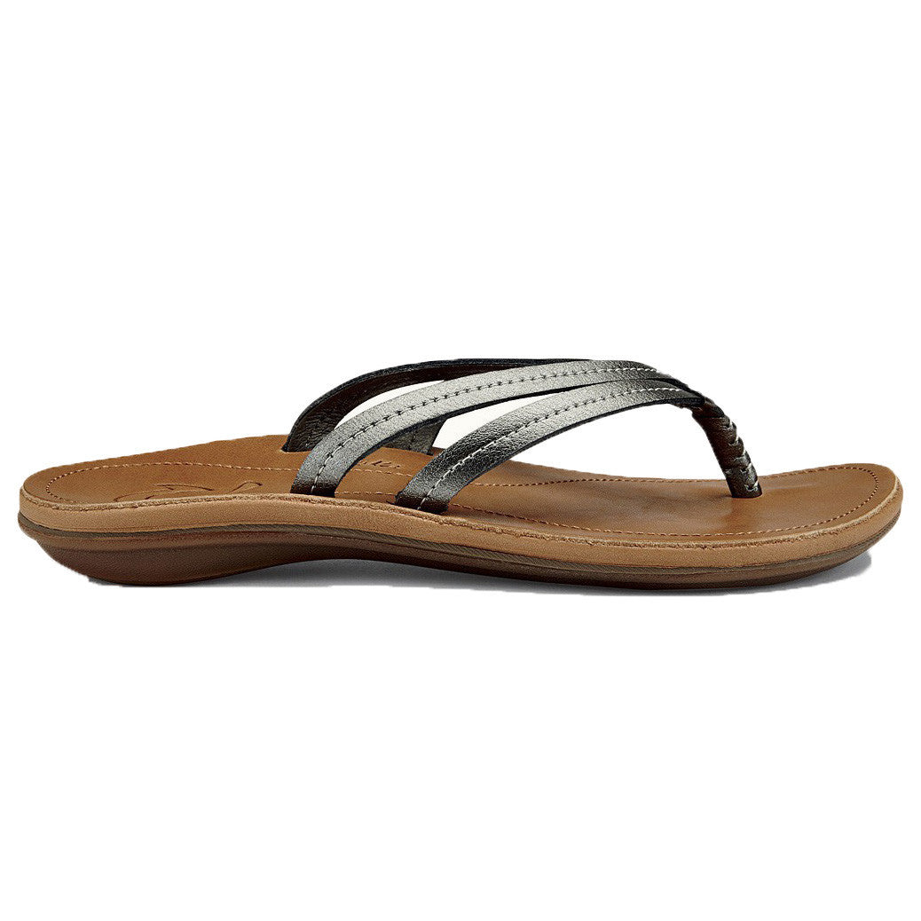 Women's U'I Sandal in Pewter Black & Sahara Brown  