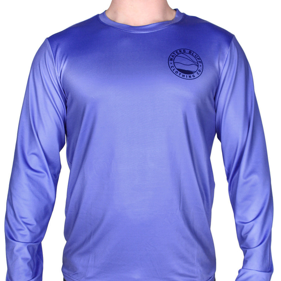 Wave Long Sleeve Performance Shirt in Mystic Blue   - 1