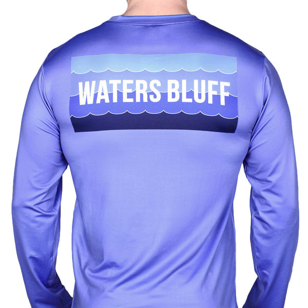 Wave Long Sleeve Performance Shirt in Mystic Blue   - 1
