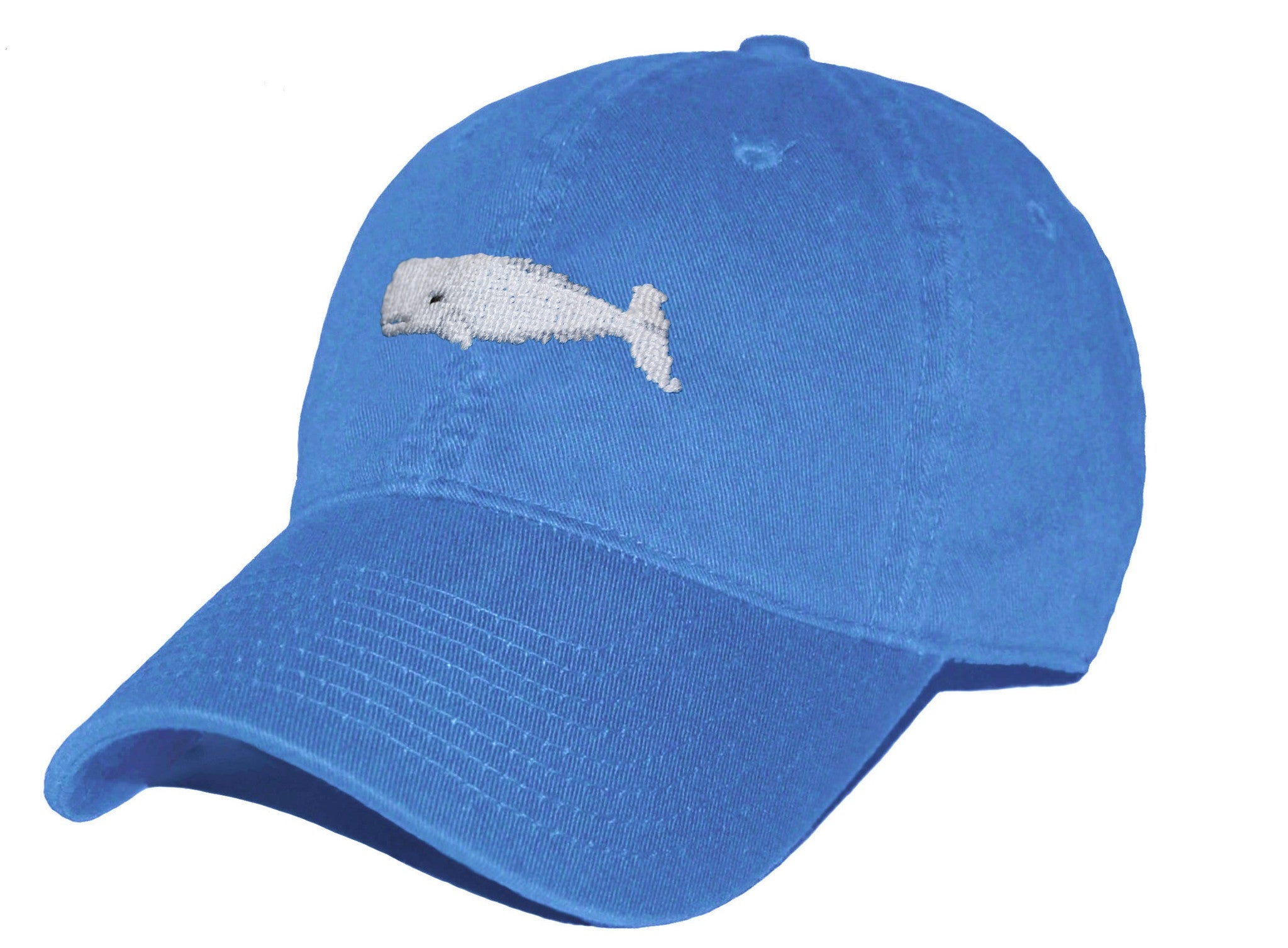 Whale Needlepoint Hat in Royal Blue  
