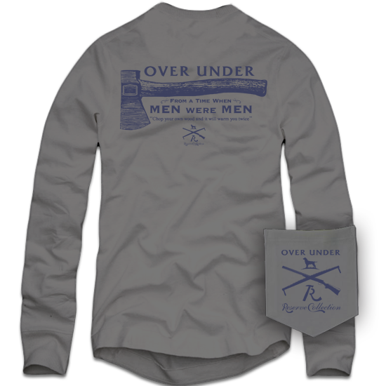 When Men Were Men Long Sleeve Tee in Hurricane Grey by Over Under Clothing 