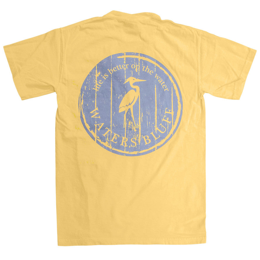 Wood Grain Tee Shirt in Butter Yellow by Waters Bluff