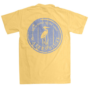 Wood Grain Tee Shirt in Butter Yellow by Waters Bluff