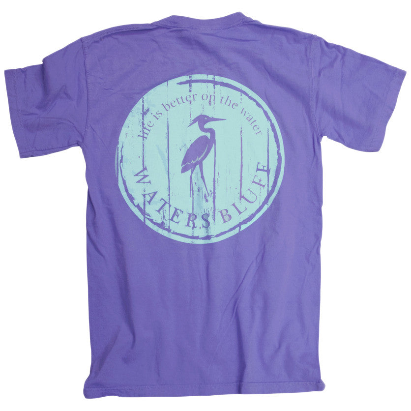 Wood Grain Tee Shirt in Mystic Blue by Waters Bluff