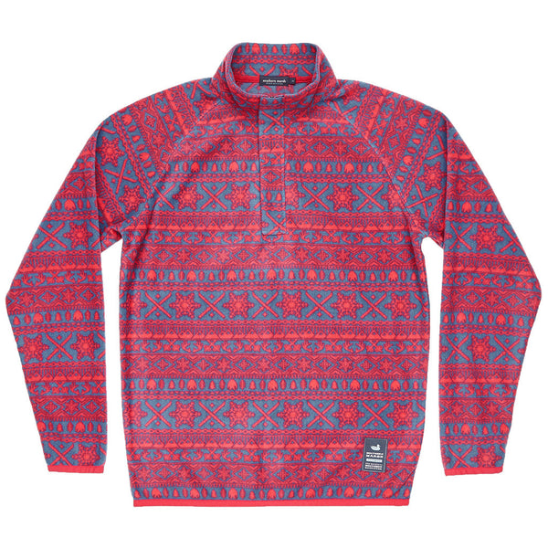 Alpine Fleece Pullover in Navy and Red by Southern Marsh  - 1
