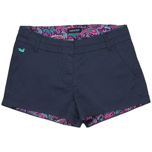 The Brighton Short in Colonial Navy with Paisley by Southern Marsh  - 1