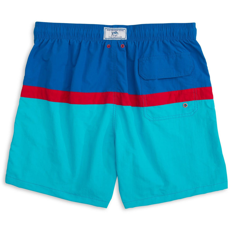 Color Block Swim Trunk in Royal Blue   