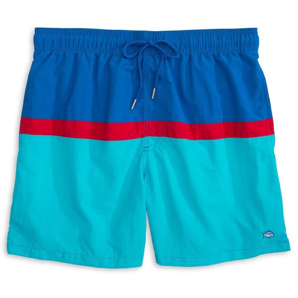 Color Block Swim Trunk in Royal Blue   