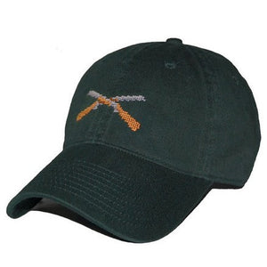 Shotguns Needlepoint Hat in Hunter Green   