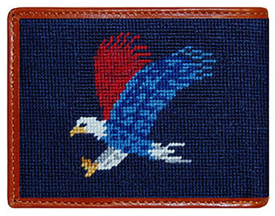 Americana Needlepoint Wallet in Navy   