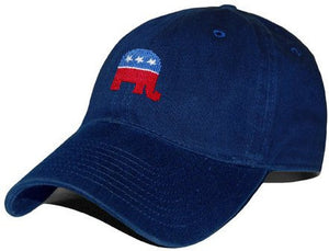 Republican Needlepoint Hat in Navy   