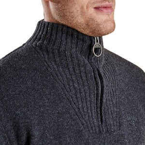 Essential Lambswool Half Zip Pullover in Charcoal