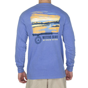 Fly Fisher Long Sleeve Tee Shirt in Flo Blue   - 1