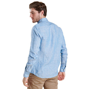 Frank Tailored Fit Button Down in Blue by Barbour  - 2
