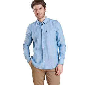 Frank Tailored Fit Button Down in Blue by Barbour  - 1