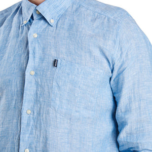 Frank Tailored Fit Button Down in Blue by Barbour  - 4