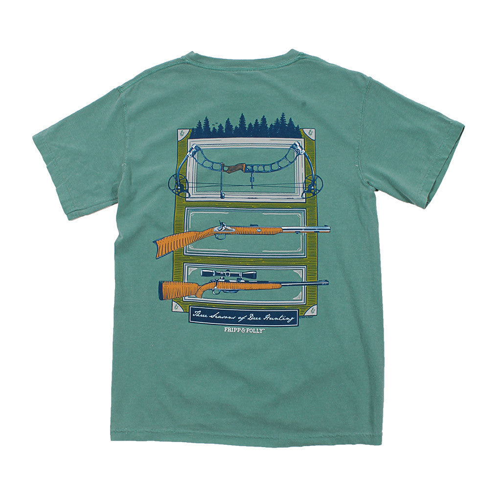 Fripp & Folly Seasons of Hunting Tee in Light Green