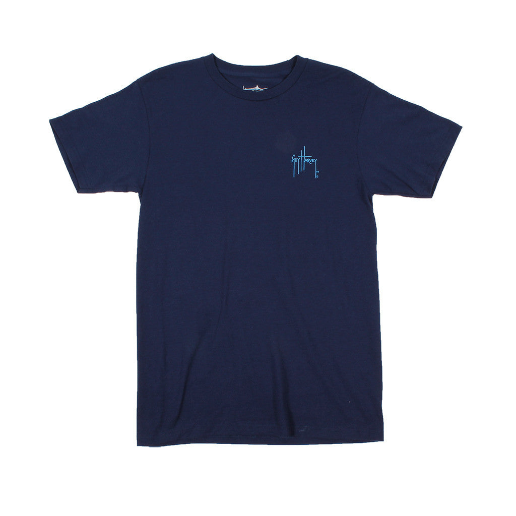 Guy Harvey Initial Logo Tee in Deep Blue