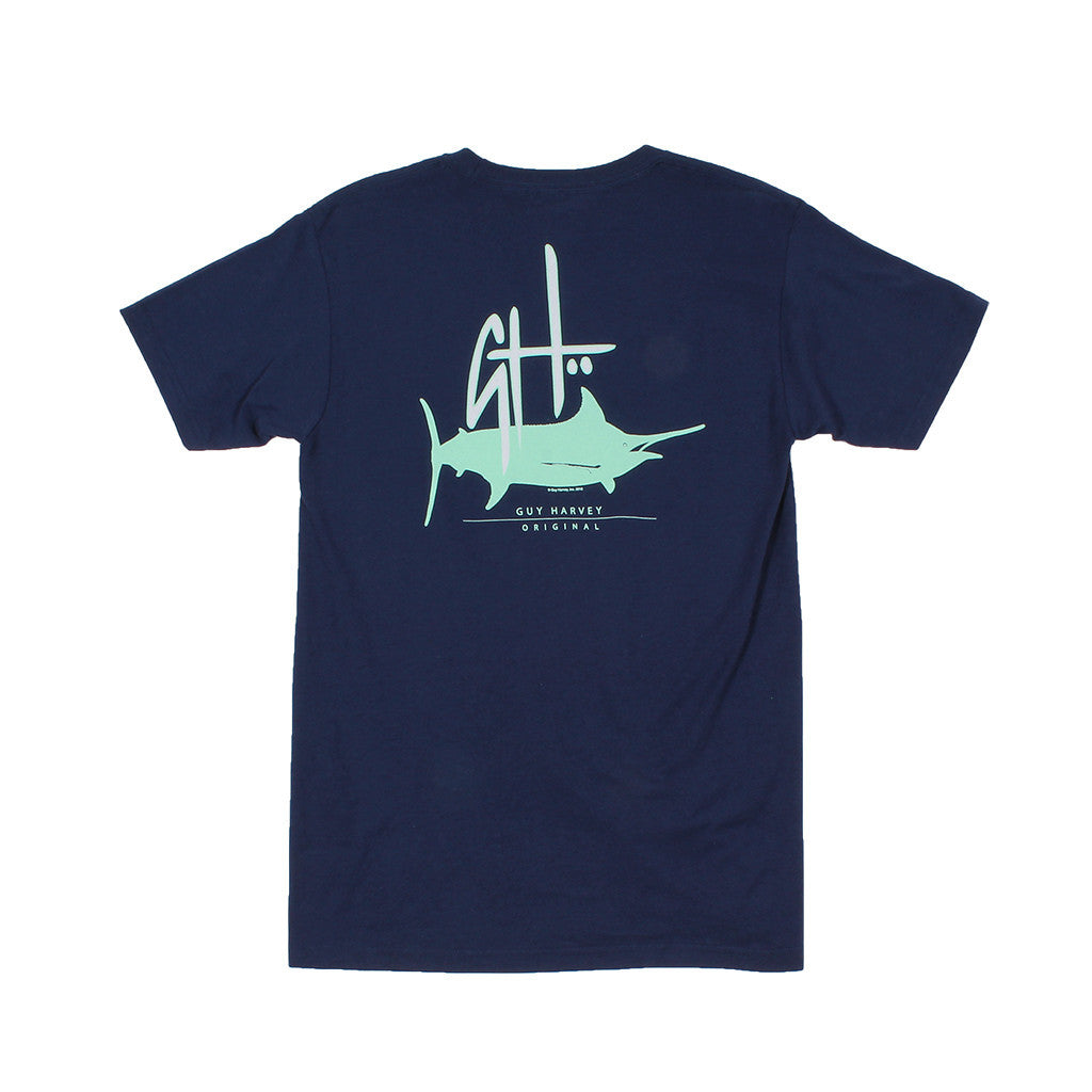 Guy Harvey Initial Logo Tee in Deep Blue