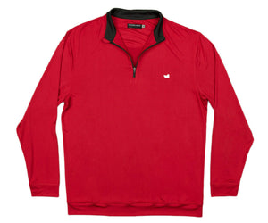 Half Moon Performance Pullover 1/4 Zip in Crimson by Southern Marsh  - 1