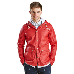 Hooded Slim Reelin Jacket in Red by Barbour  - 1