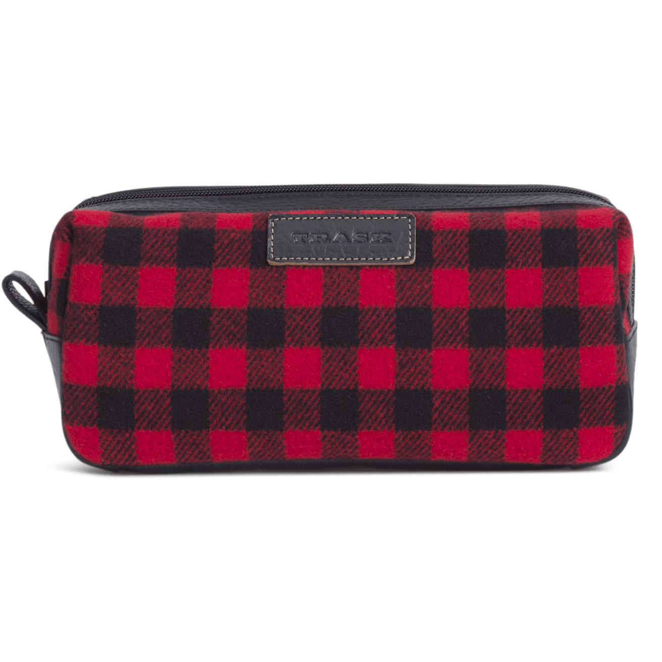 Jackson Toiletry Kit in Red and Black Italian Wool   