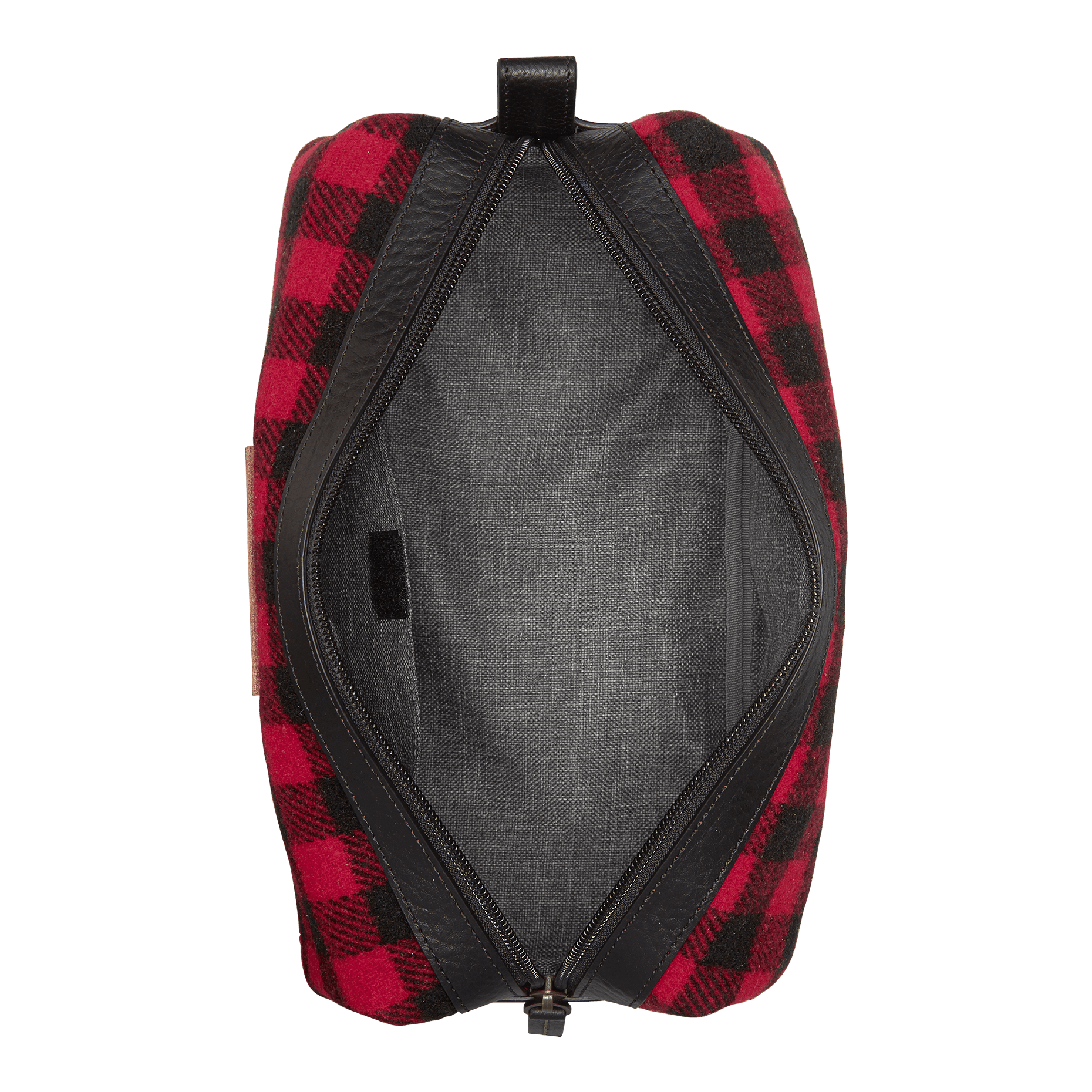 Jackson Toiletry Kit in Red and Black Italian Wool   
