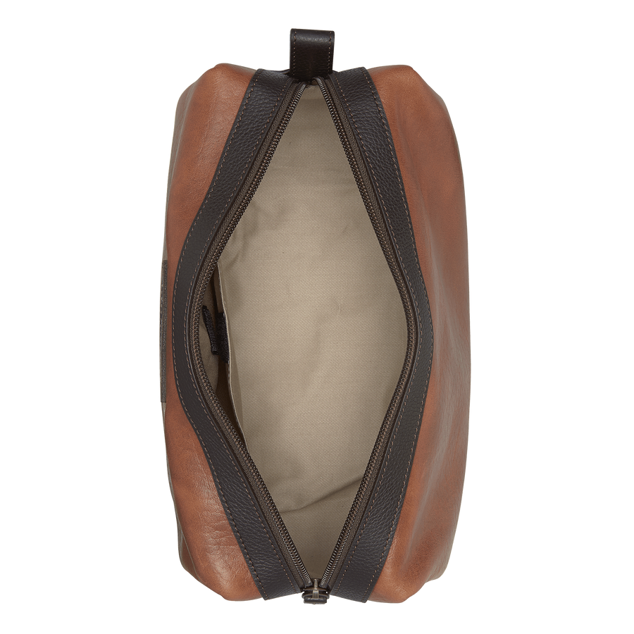 Jackson Toiletry Kit in Cognac American Bison   